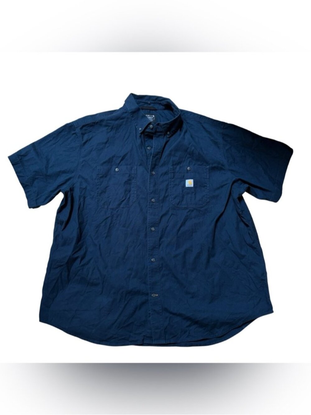Carhartt Navy Blue Button Up Short Sleeve Shirt Size 3XL